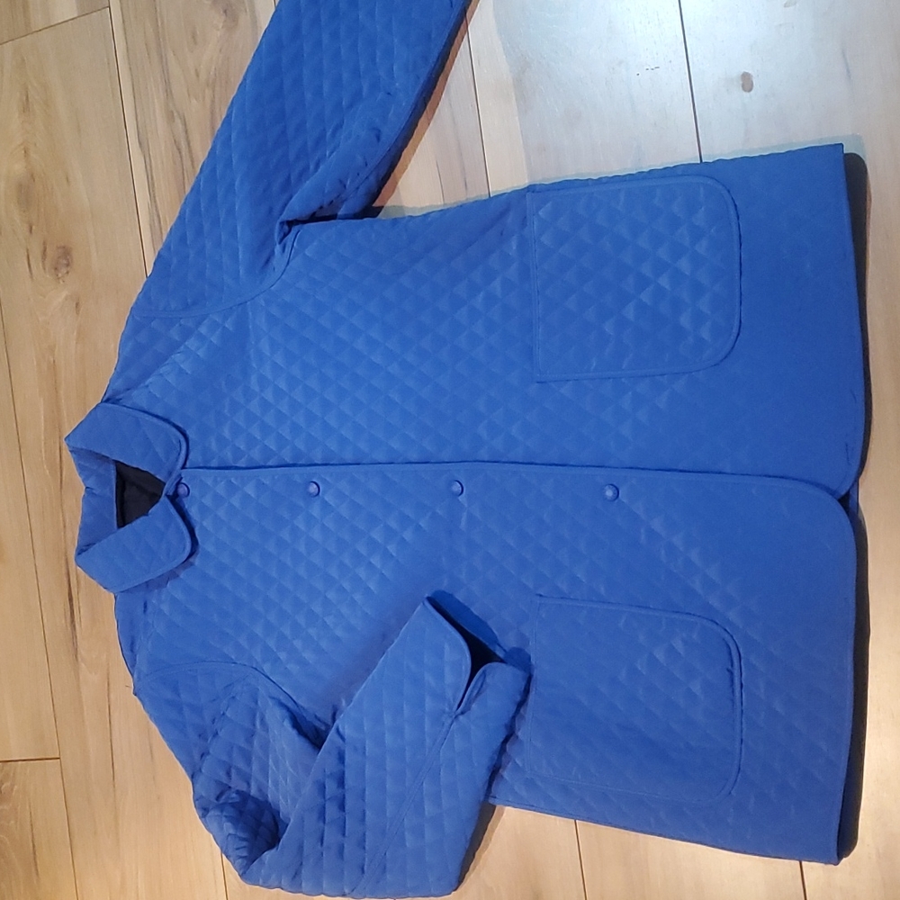 Regent Park Royal Blue Quited Jacket Snap Closure womens medium